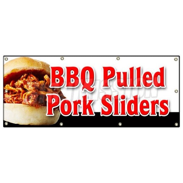 BBQ PULLED PORK SLIDERS BANNER SIGN barbeque bar-b-que smoked